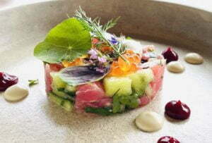 Hamachi tartare at Mimosa Wines and Restaurants