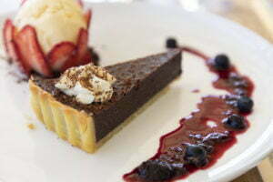 Chocolate cheesecake on a plate